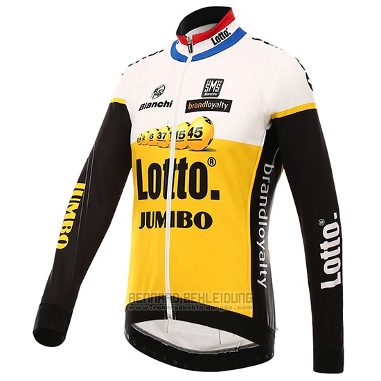 2016 Fahrradbekleidung Lotto NL Jumbo Gelb und Shwarz Trikot Langarm und Tragerhose - zum Schließen ins Bild klicken